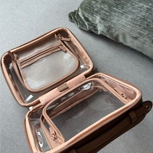 Calpak Clear Cosmetic Case in Blush Pink